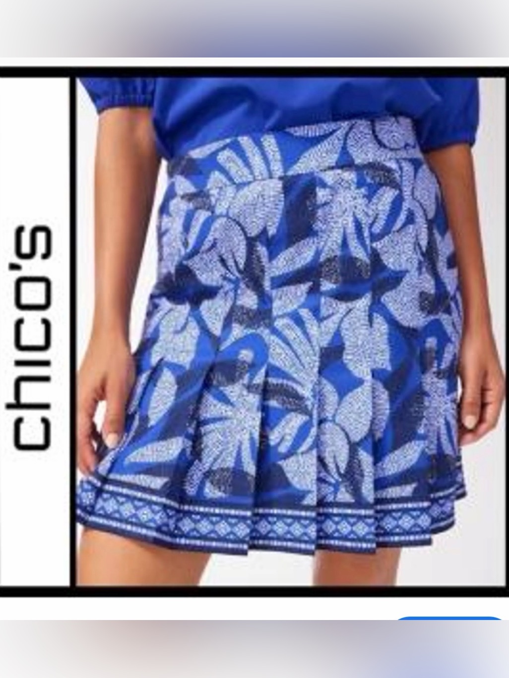 Nwt Chico's Zenergy Sz 2 (12) Pleated Skort/Skirt